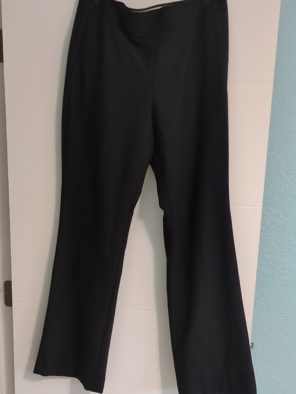 J. Crew Wool Blend High Waisted Black Boot-Cut Ponte Pants Sz 16 Career Office